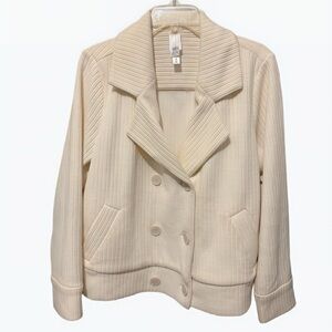 Marla Wynne Layers Plush Ottoman Knit Double-Breasted Jacket Size S